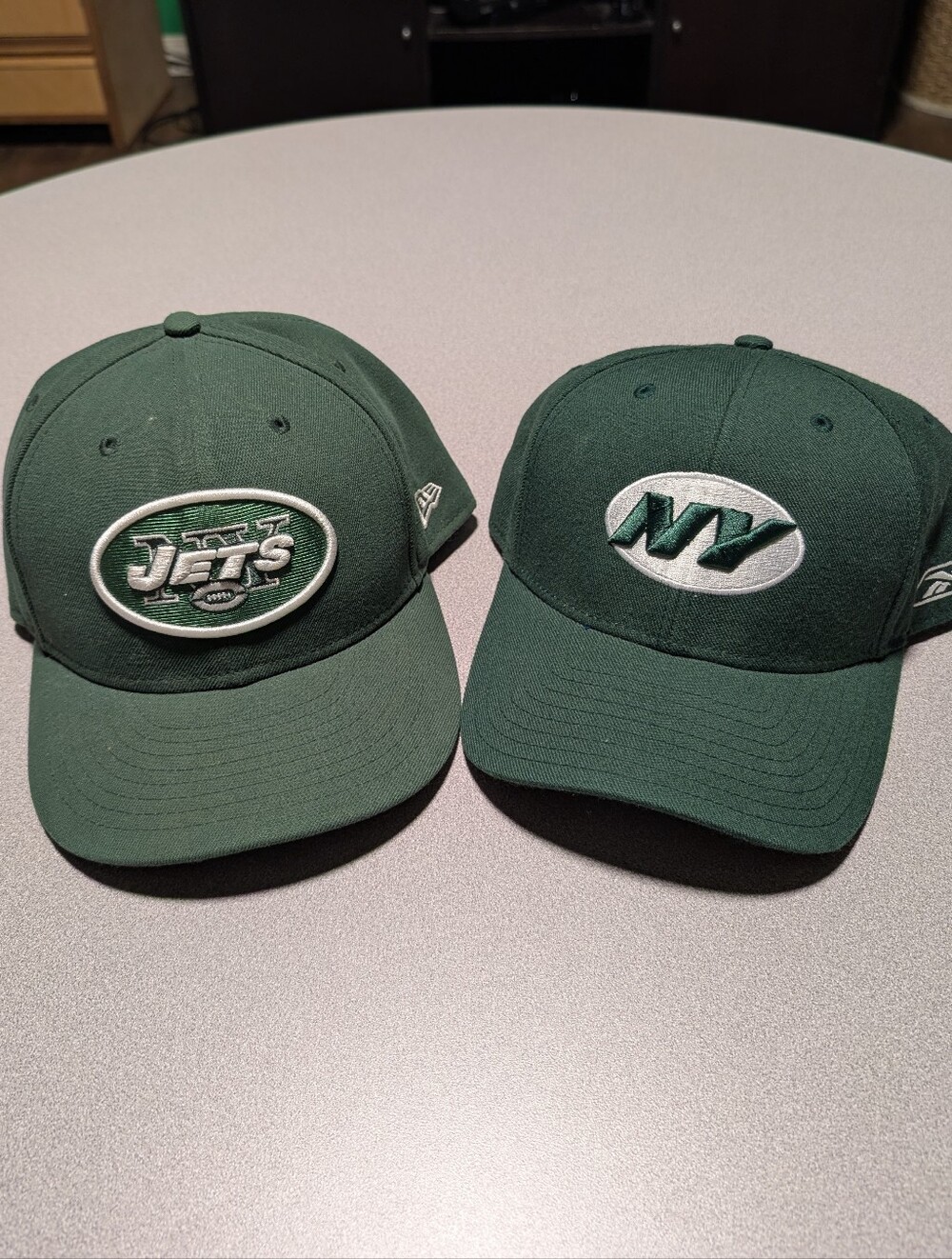 2 New York Jets NFL New Era 59fifty 5950 Reebok Fitted Hat Cap Lot Size 7 3/4